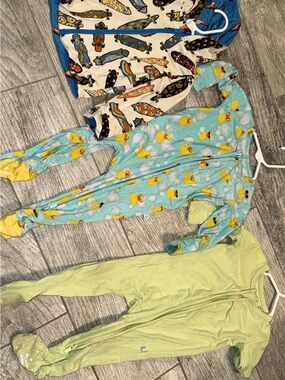 Posh Peanut Kids Footie Bundle - Blue Duck, Cream Skate, Light Green